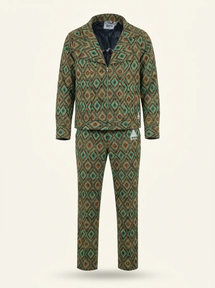 Ensemble Losanges Or, veste et pantalon