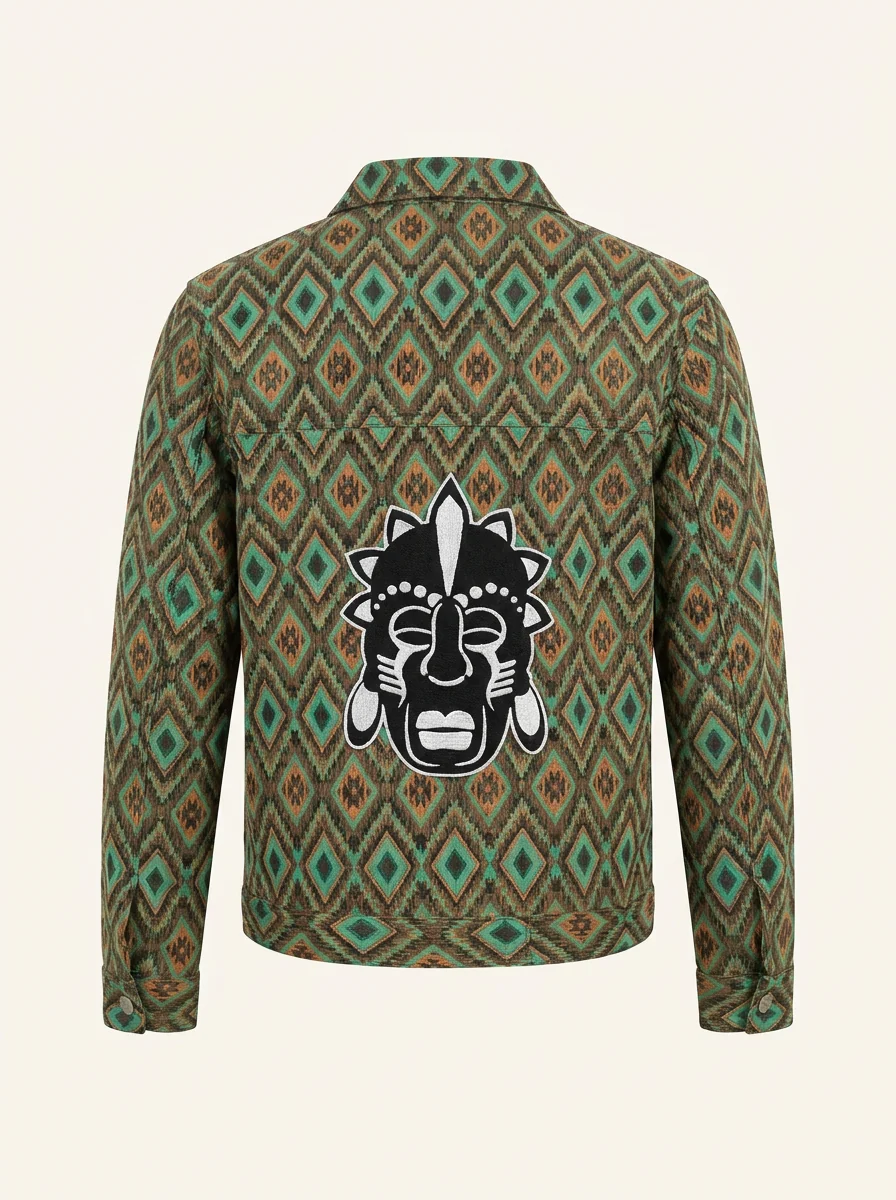 Veste Losanges Or dos, masque brodé